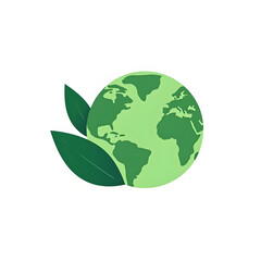 Fototapeta premium Eco-Friendly Green Earth with Leaves Symbolizing Sustainability, Environmental Conservation, Renewable Energy, Climate Awareness, Ecology, Nature Protection, Clean Future, and Global Sustainability.