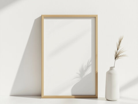 Pine picture Minimal Thin Wooden Mockup Frame