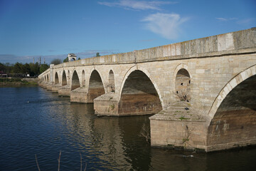 Fototapeta premium Meric Bridge over Meric River, Edirne, Turkiye