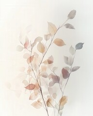Watercolor floral arrangement in delicate pastel tones on white background