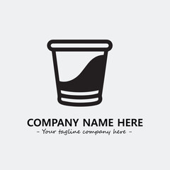 Cup illustration black and white for logo company vector image
