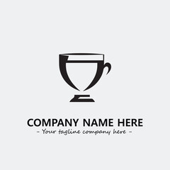 Cup illustration black and white for logo company vector image
