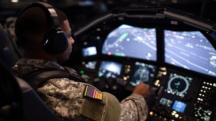 Military on simulators : military personnel who train on sports or combat simulators. 