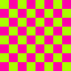 Checkboard Patterns with green lime and magenta purple colors  in gird 8x8 and 64 small squares in totale