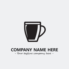 Cup illustration black and white for logo company vector image
