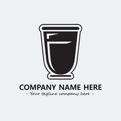 Cup illustration black and white for logo company vector image
