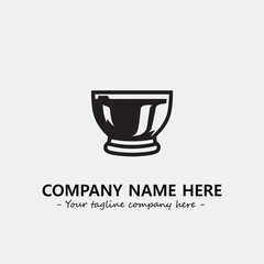 Cup illustration black and white for logo company vector image
