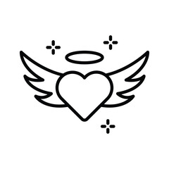 Fototapeta premium Creatively designed line icon of angel love wings