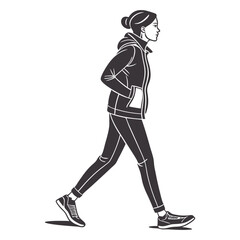 silhouette winter coat drawing on white background 