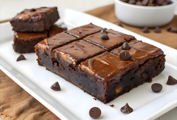 Homemade chocolate brownie with nuts