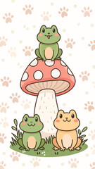 Obraz premium frog on a mushroom