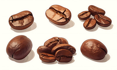 Fototapeta premium Coffee and accessories concept illustrations for wallpaper or advertising