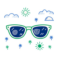 sunglasses funny vector illustration