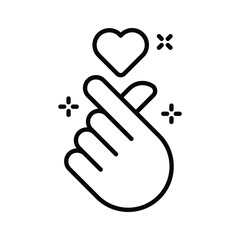 Obraz premium A well crafted line icon showing mini love gesture