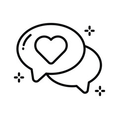 Catch a sight of this trendy outline icon of romantic chat