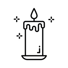 A well designed premium line icon of burning candle