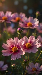Obraz premium pink cosmos flowers