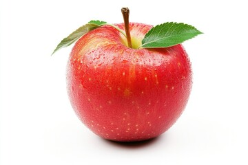 Red apple with leaves