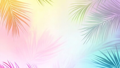 Pastel palm leaves backdrop
