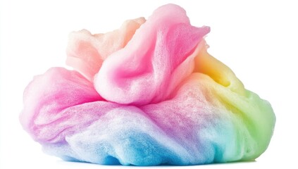 Colorful fluffy candy cloud.  A vibrant, soft, and delicious-looking pile of spun sugar in pastel hues