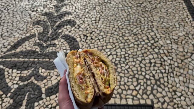 The Traditional Bolo de Caco Sandwich from Madeira, Portugal, a Delicious Local Delight