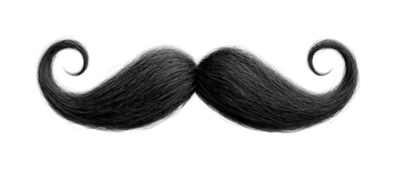 Stylish mustache design graphic creative fun isolated on transparent background