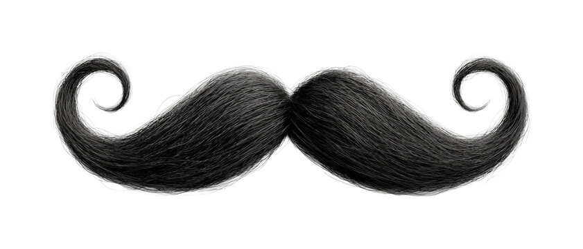 Stylish mustache design graphic creative fun isolated on transparent background