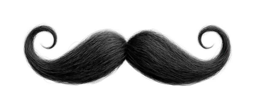 Stylish mustache design graphic creative fun isolated on transparent background - Powered by Adobe