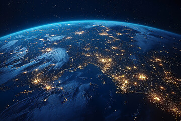 Obraz premium [a sharp and detailed image of the earth at night,