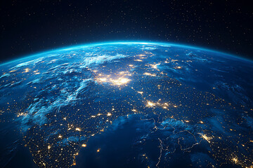 Fototapeta premium [a sharp and detailed image of the earth at night,