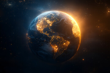 Obraz premium [an ethereal and dreamlike portrayal of the earth at night,