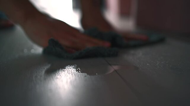Wet laminate.
Water drops dripping on white laminate in the room.
Water dripping from the roof.
leaking roof