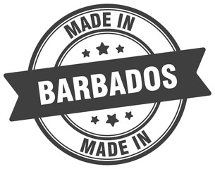 Obraz premium Made in Barbados round sign. Made in Barbados stamp.