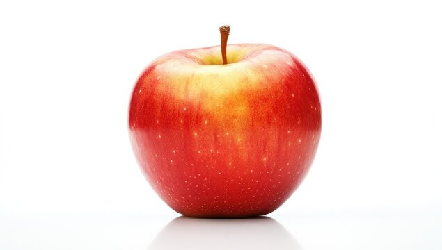 Single fresh red apple