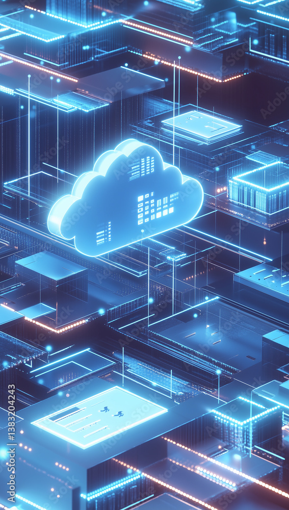 Aufkleber cloud computing digital information and cyberspace background
