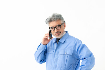 作業着を着た男性