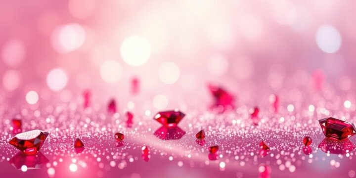 Sparkling Pink Rubies Luxury Gemstones Glitter Background