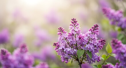 Lilac Dreams in Golden Light AI Generated