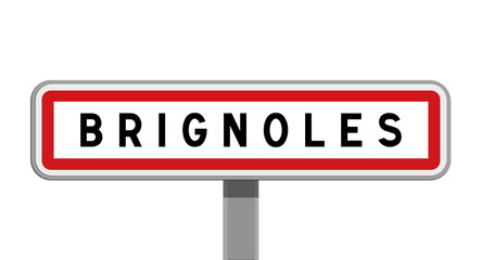 Panneau sur poteau central de Brignoles, Var, Provence-Alpes-C&ocirc;te d'Azur