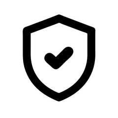 Security shield icons, security shields logotypes with check mark and padlock. Security shield symbols. Vector illustration. Shield, Protection, Security Vector Icon, Isolated Lineal Vector Icon.
