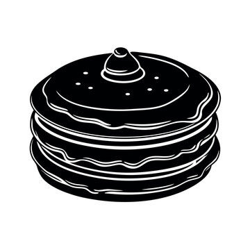 High Quality Pancake Black Vector Design for Graphics

