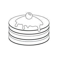Pancake Black Vector Line art for Creative Projects

