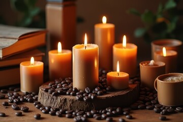 Artistic Coffee Candle Display