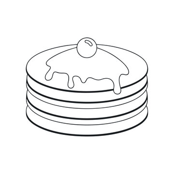 Pancake Black Vector Line art for Creative Projects

