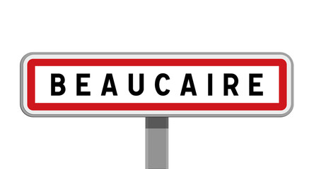 Panneau sur poteau central de Beaucaire, Gard, Occitanie