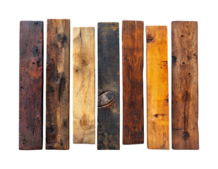 Wooden planks display product top-down isolated on transparent background
