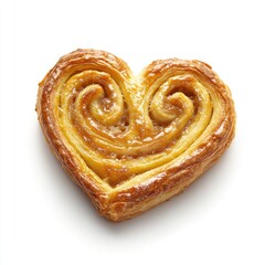 Heart-shaped pastry with a sweet, golden glaze