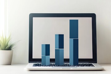 Business growth displayed on laptop