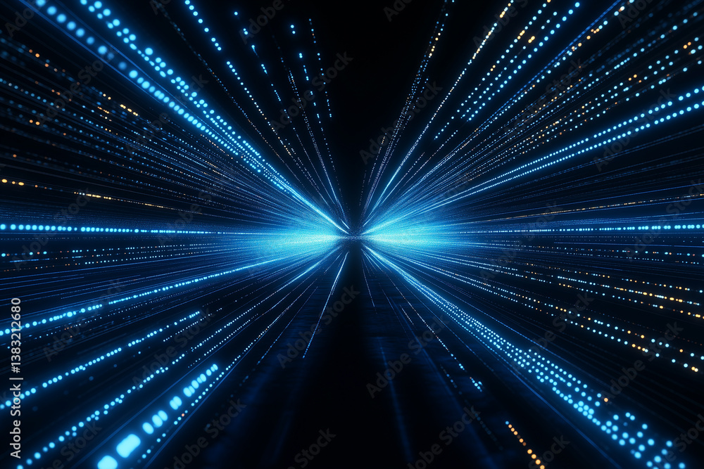 Poster blue binary data cyberspace background