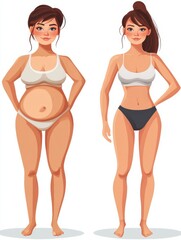 Transformation journey of a girl from plus-sized to fit through dedication and hard work over time